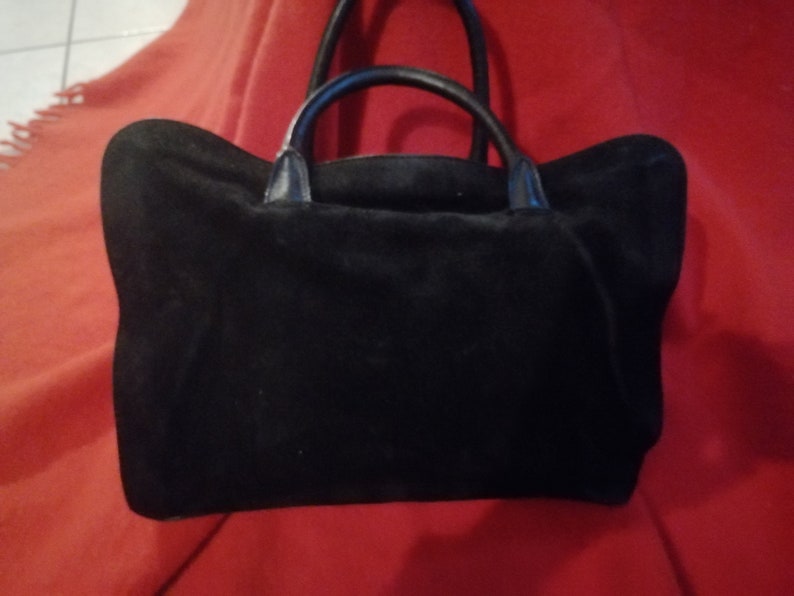 A Hand Bag by French designer Maje with Added small purse Made from Thick Suede image 5