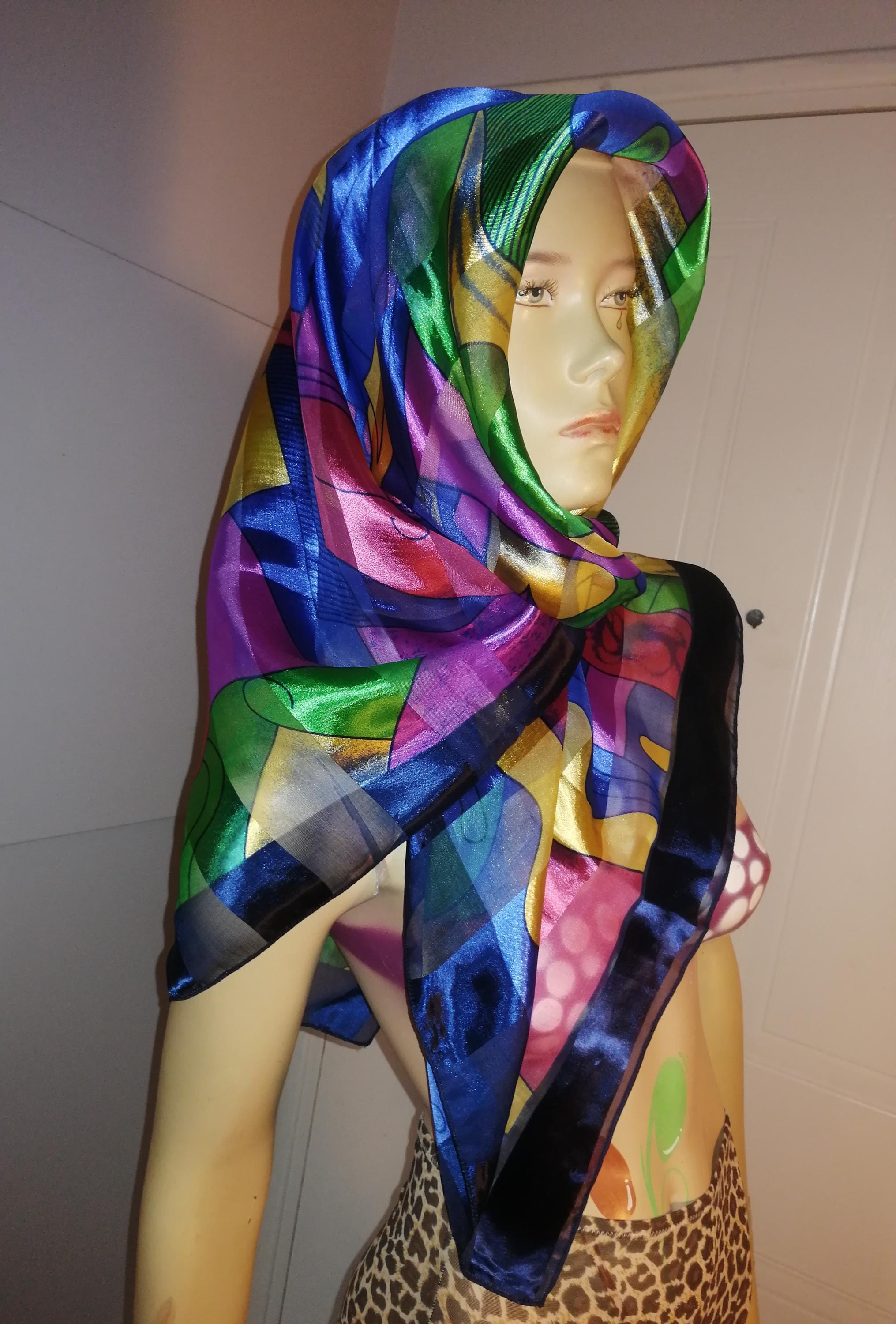 まとめCTHY HIGH-END VINTAGE SILK SCARF Vintage 1980s Original Satin and Silk Scarf, Wrap Boob Tube Waist