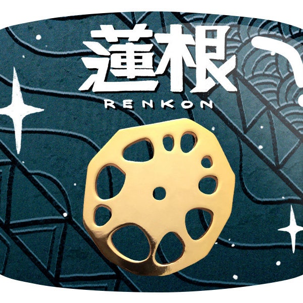 Renkon Lotus Root Enamel Pin