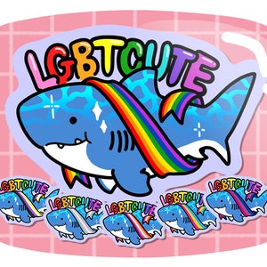 LGBTCute Pride Shark Stickers