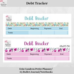 'Schulden Tracker' - Wasserfarben Ostern oder pinke Magnolie - Planer Sticker um deine Erin Condren Petite Planer zu verfolgen