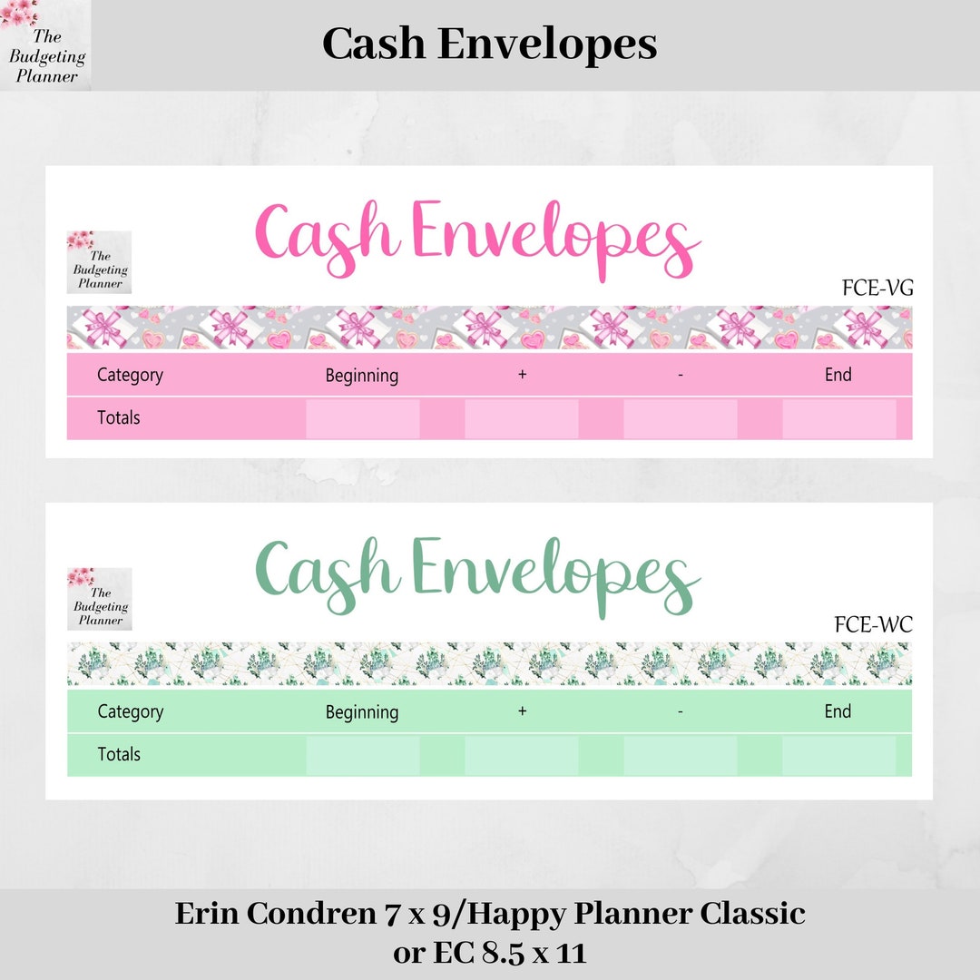 Cash Envelopes Stickers Budget Planner Stickers to Track Etsy