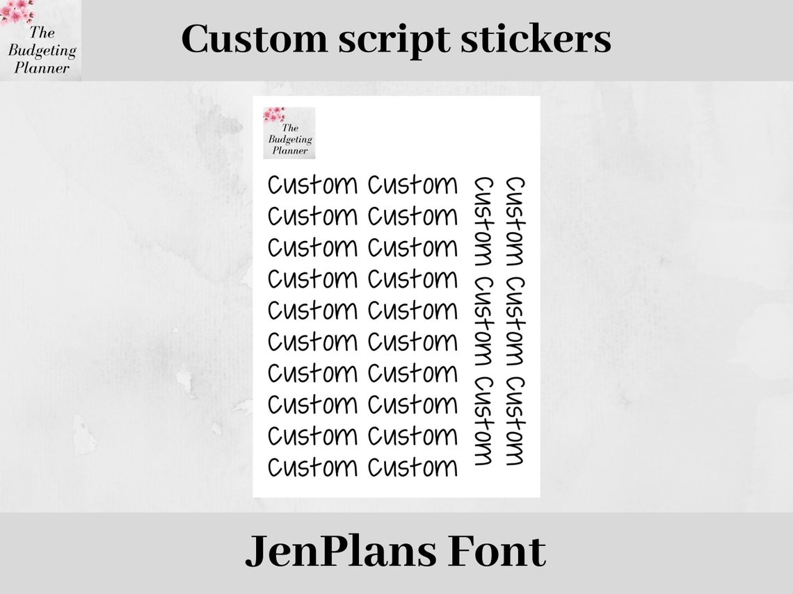 Custom Script Stickers - Planner Stickers With Your Choice of Script in ...