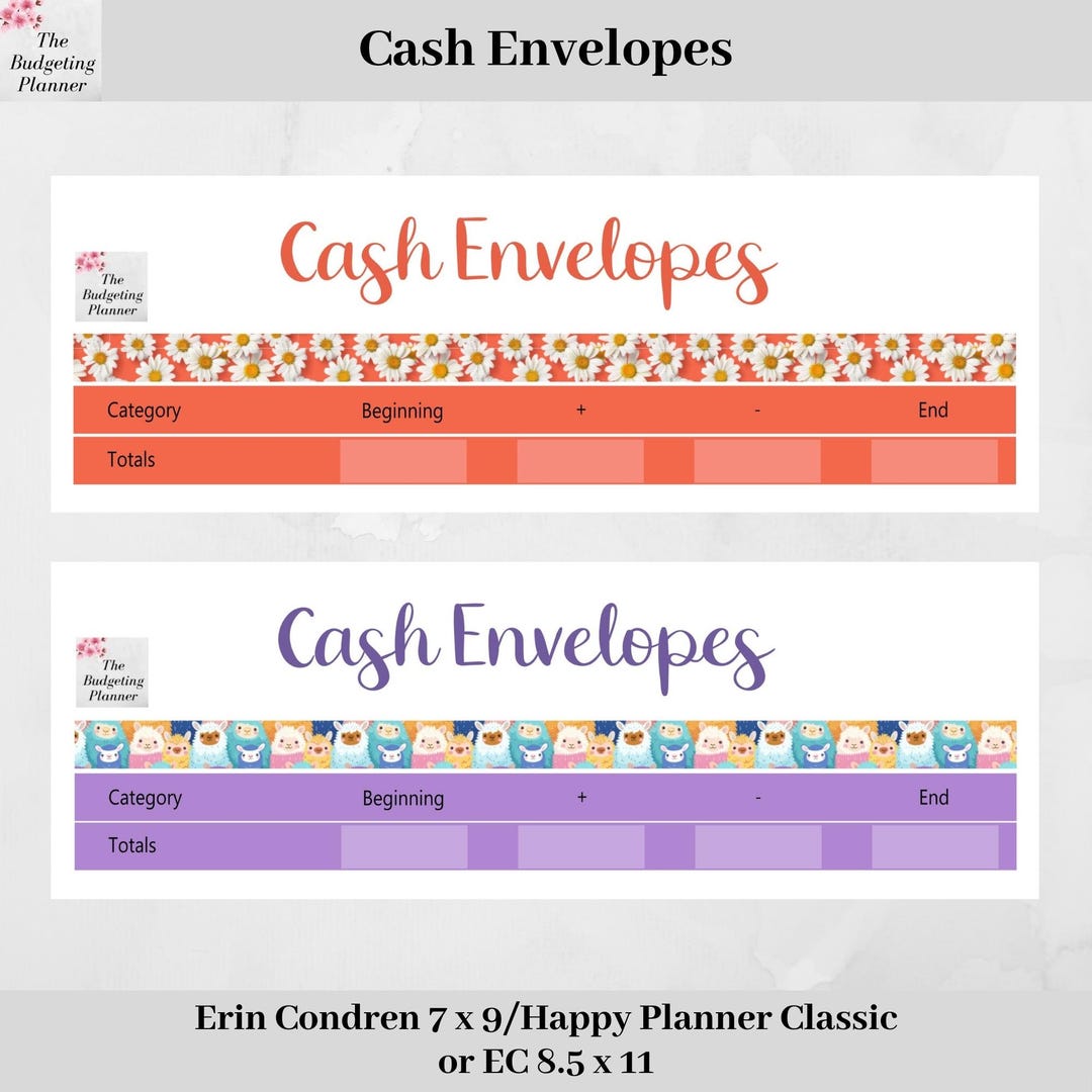 Cash Envelopes Stickers - Budget Planner Stickers to Track Your Cash ...