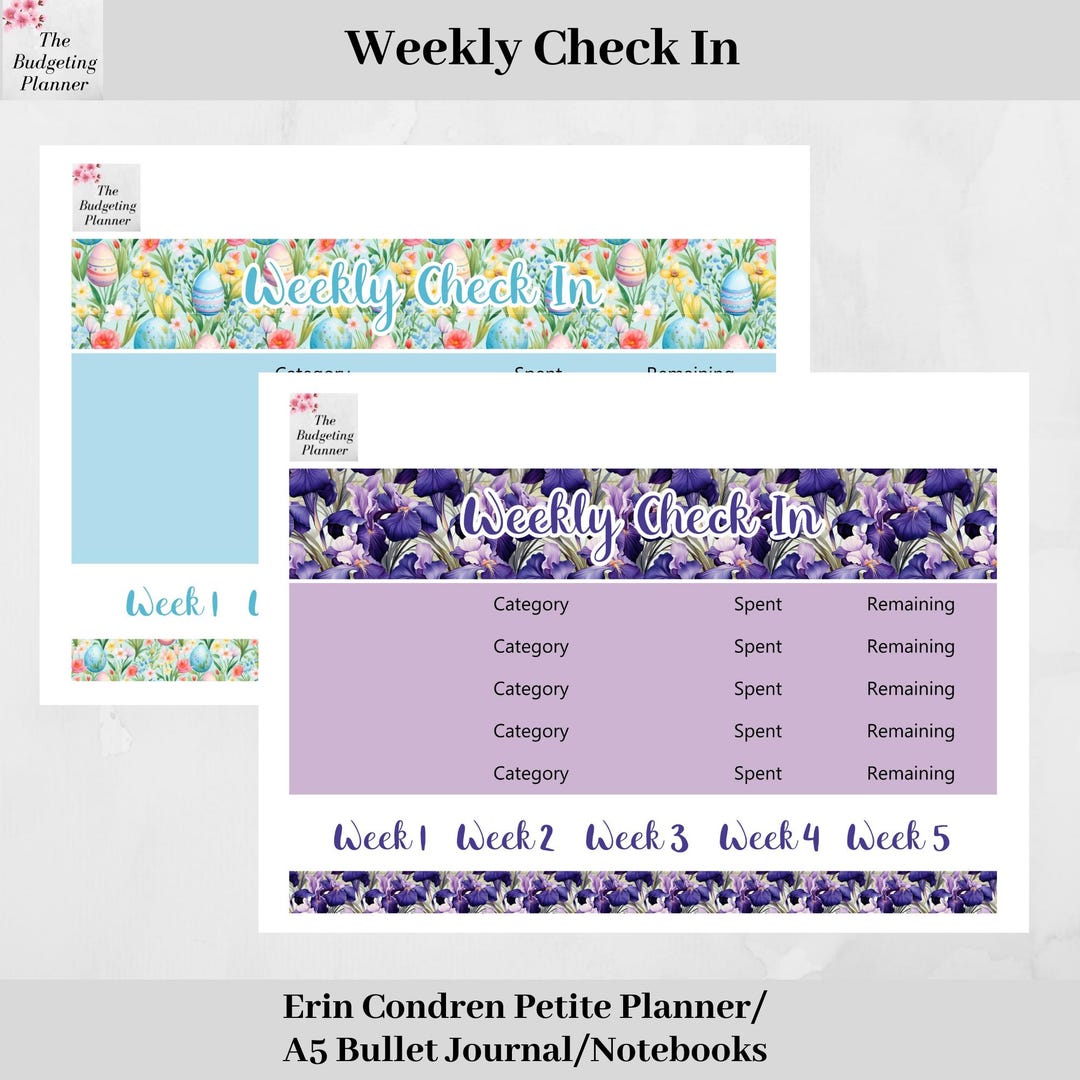 Weekly Check in - Watercolour Easter or Vibrant Irises Design - Budget ...