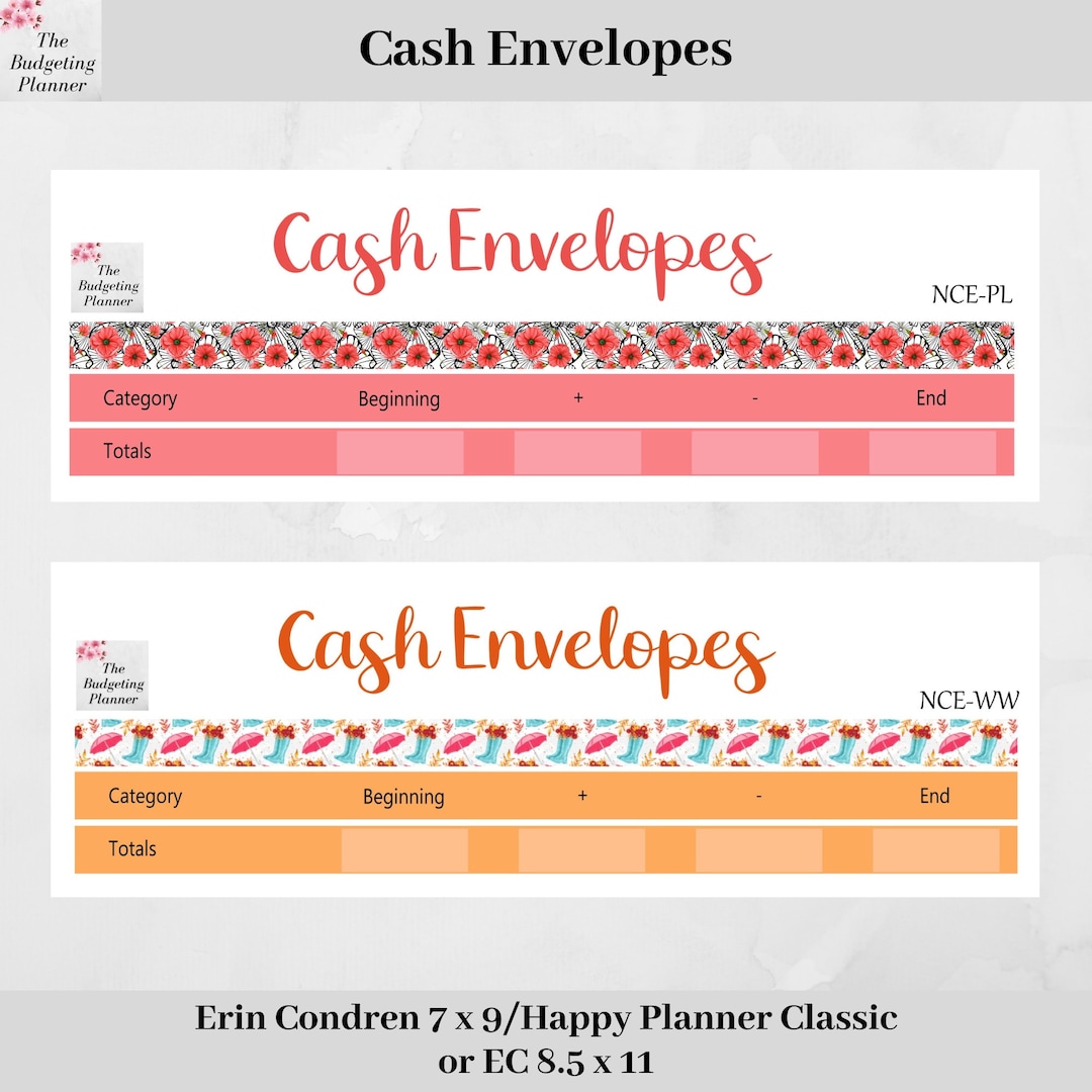 Cash Envelopes Stickers Budget Planner Stickers to Track Etsy