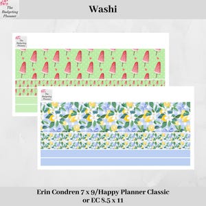 Lot de rubans adhésifs Washi - Rubans adhésifs Washi larges et rubans adhésifs skinny Lollies Vichy citron ou pastèque assortis à votre budget
