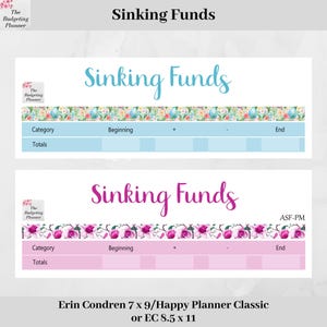 Sinking Funds Aufkleber - Haushalt Planner Aufkleber in Aquarell Ostern oder Pink Magnolia nachverfolgen, passend zu den Budget Aufklebern