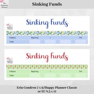 Sinking Funds Aufkleber - Planer Aufkleber für sinkende Gelder in Lemon Gingham oder Watermelon Lollies passend zu den Budget Aufklebern