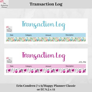 Transaktionslog Budget Aufkleber - Aquarell Ostern oder Pink Magnolia Design - Budget Planer Aufkleber für Erin Condren & Happy Planner