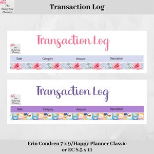 Transaktionslog Aufkleber - Niedliche Alpakas oder Graue Lilien Design - Planer Aufkleber für Erin Condren & Happy Planner