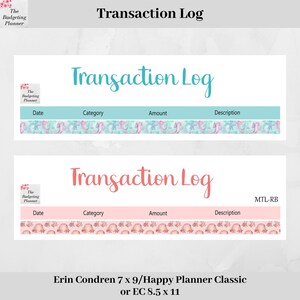 Transaktionslog Budget Aufkleber - Pastell Seepferdchen oder Florale Regenbögen Design - Budget Planner Aufkleber für Erin Condren & Happy Planner