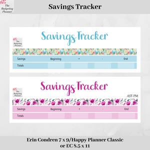 Savings Tracker - Design acquerello di Pasqua o rosa Magnolia. Adesivi per pianificatore di budget per tenere traccia dei risparmi nel tuo Erin Condren & Happy Planner