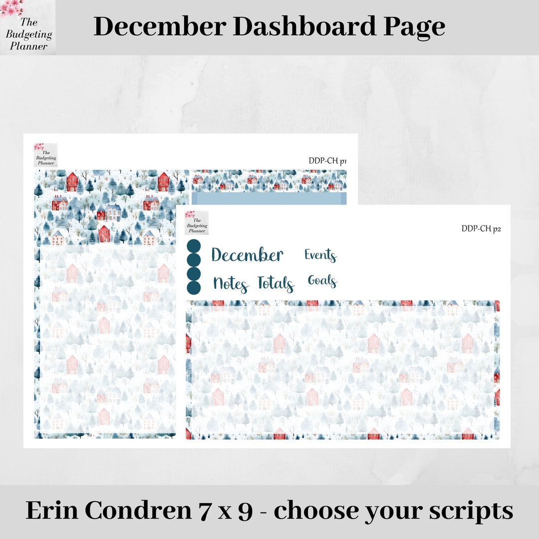 Erin Condren Dashboard Sticker Kit for December in Christmas - Etsy