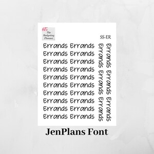 Pegatinas de escritura: pegatinas para agendas con la fuente JenPlans, pegatinas para agenda Erin Condren, pegatinas para agenda Happy Planner y la fuente Jen DuFore.