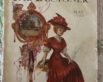 Hermosa revista de moda "de diseñador" - 1908