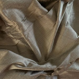 Cocoa/ Cream Micro Stripe Silk Taffeta