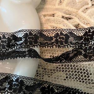 Two Yards Vintage Black Cotton Lace Edging