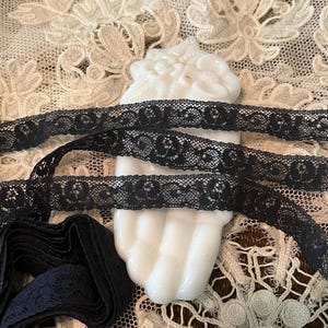 Old Black Cotton Lace Edging.