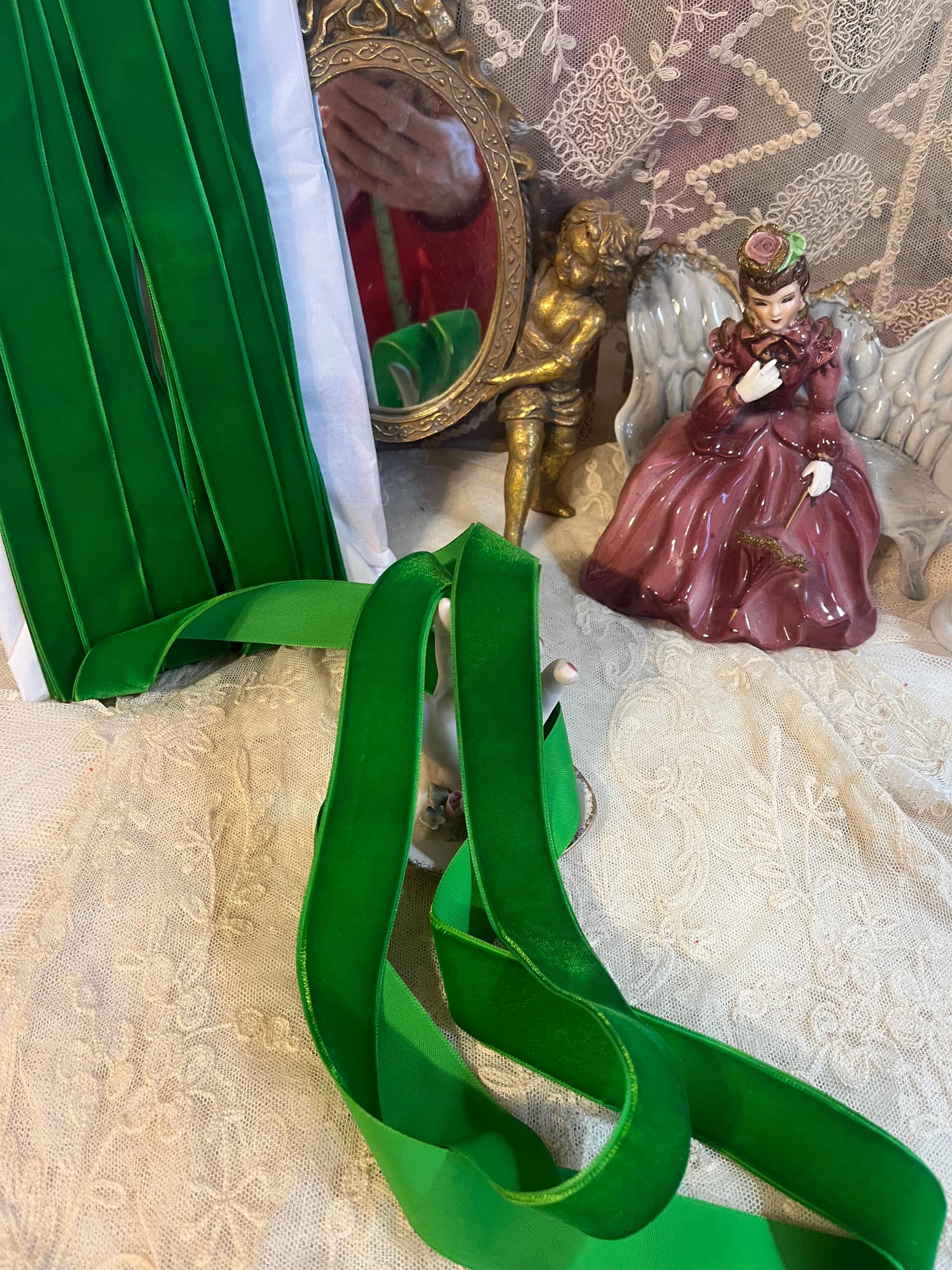 Christmas Green Vintage Velvet Ribbon - Etsy