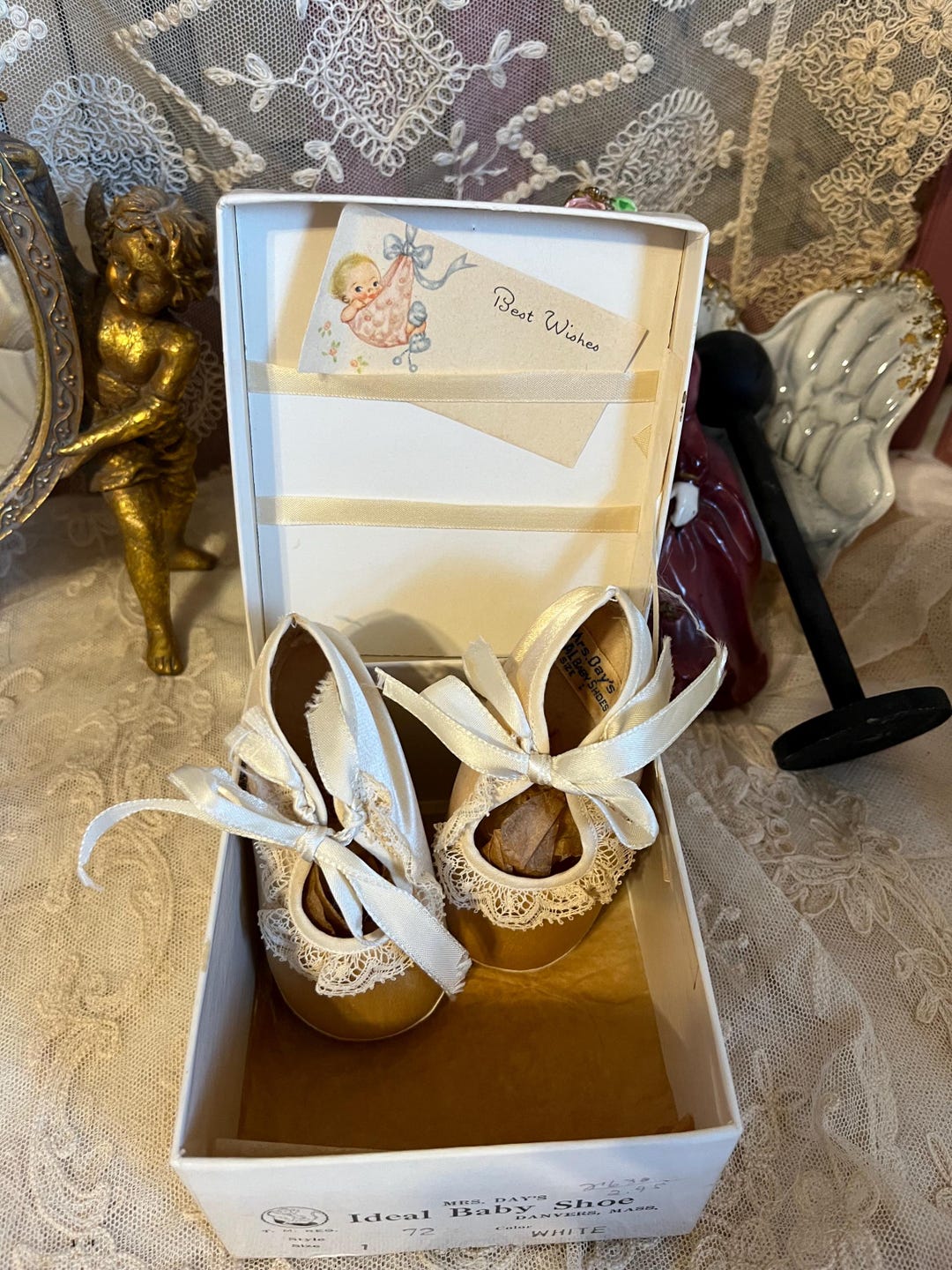 Wonderful Vintage Satin Baby Doll Shoes - Etsy
