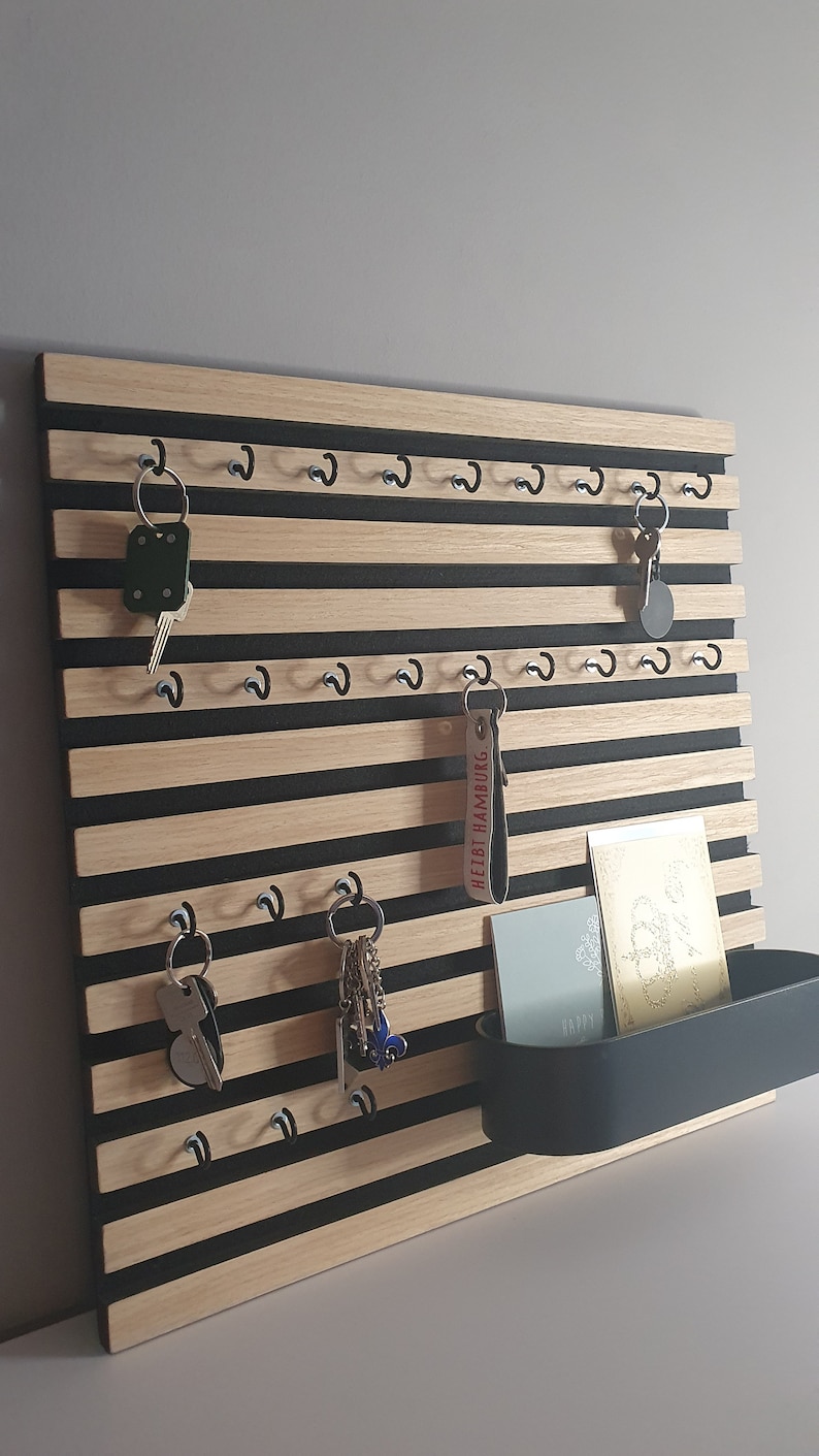 Key Board With Letter Tray, Modern Wooden Key Board, Wall Organizer ...