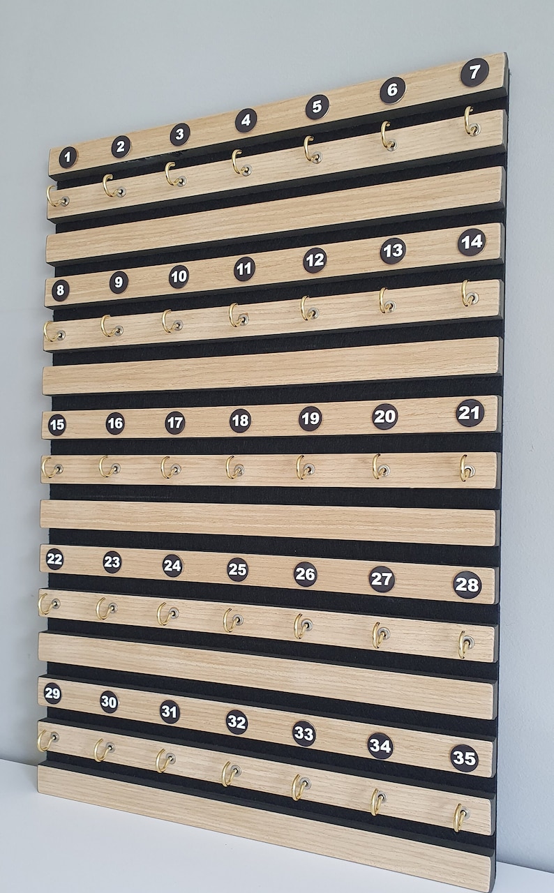 Key Rack With Numbers, Wooden Key Board With Numbers, Key Hanger for ...