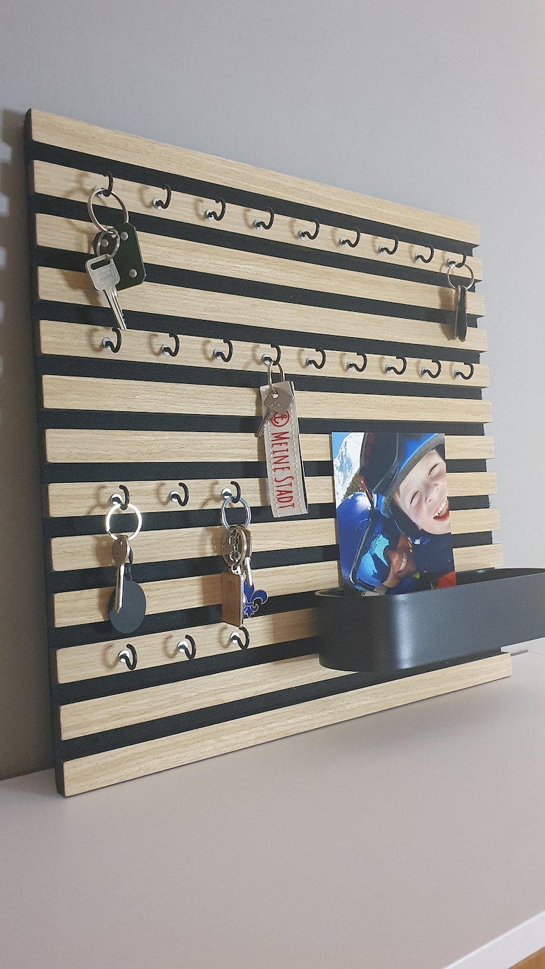 Key Board With Letter Tray, Modern Wooden Key Board, Wall Organizer ...