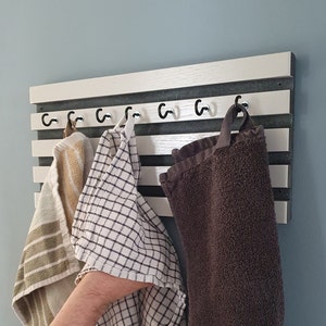 Modern wall hooks, coat rack, jacket hooks, bathroom hook rail, towel holder, housewarming gift, modern tea towel holder