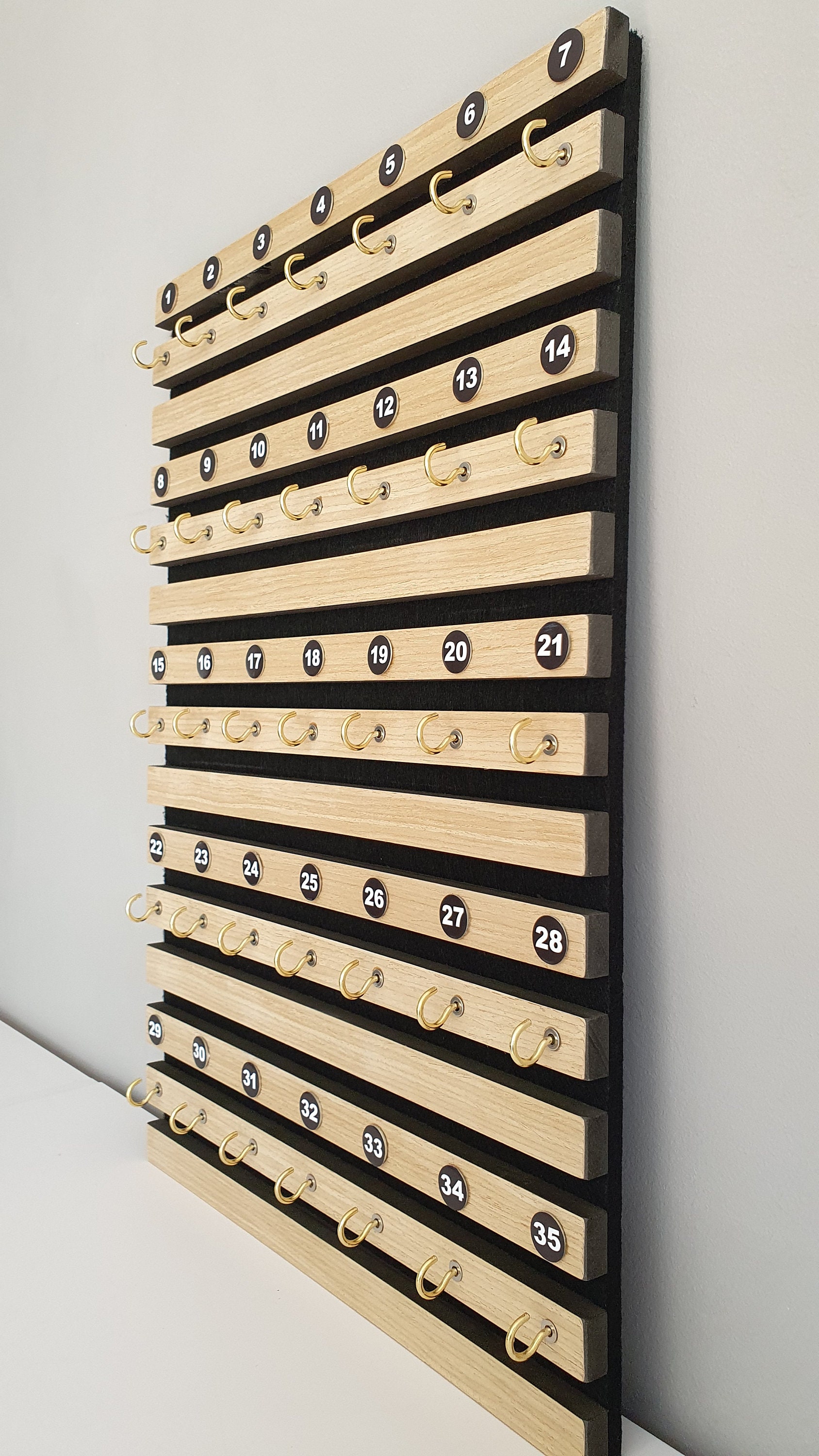 Key Rack With Numbers, Wooden Key Board With Numbers, Key Hanger for ...