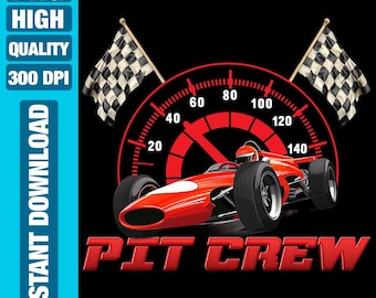 Pit Crew Race Car PNG: Birthday Party Clipart (Digital Download)