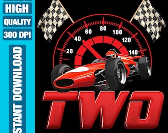 2nd Birthday Race Car PNG: Racing Party Clipart (Digital Download)