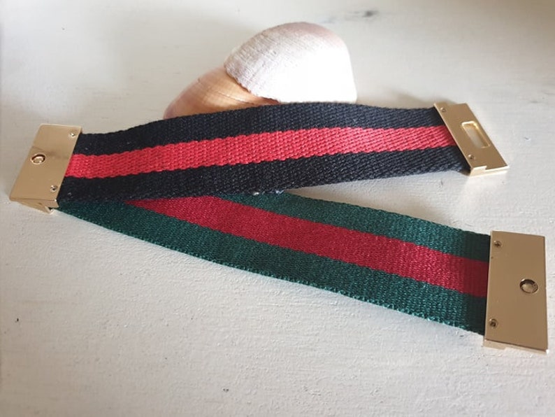 Embroidery Bee Stripe Cotton Cuff Bracelet