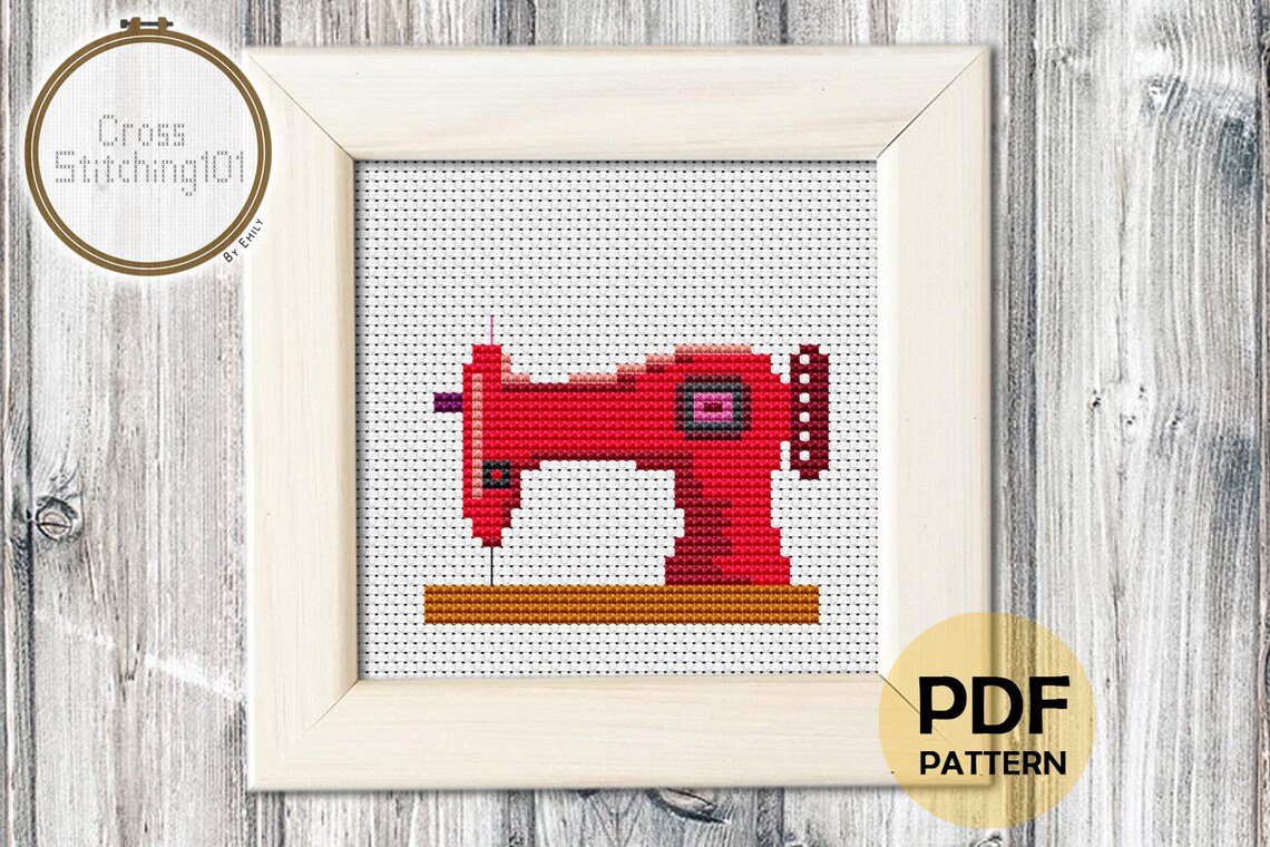 Sewing Machine Cross Stitch Pattern Instant Download PDF Etsy