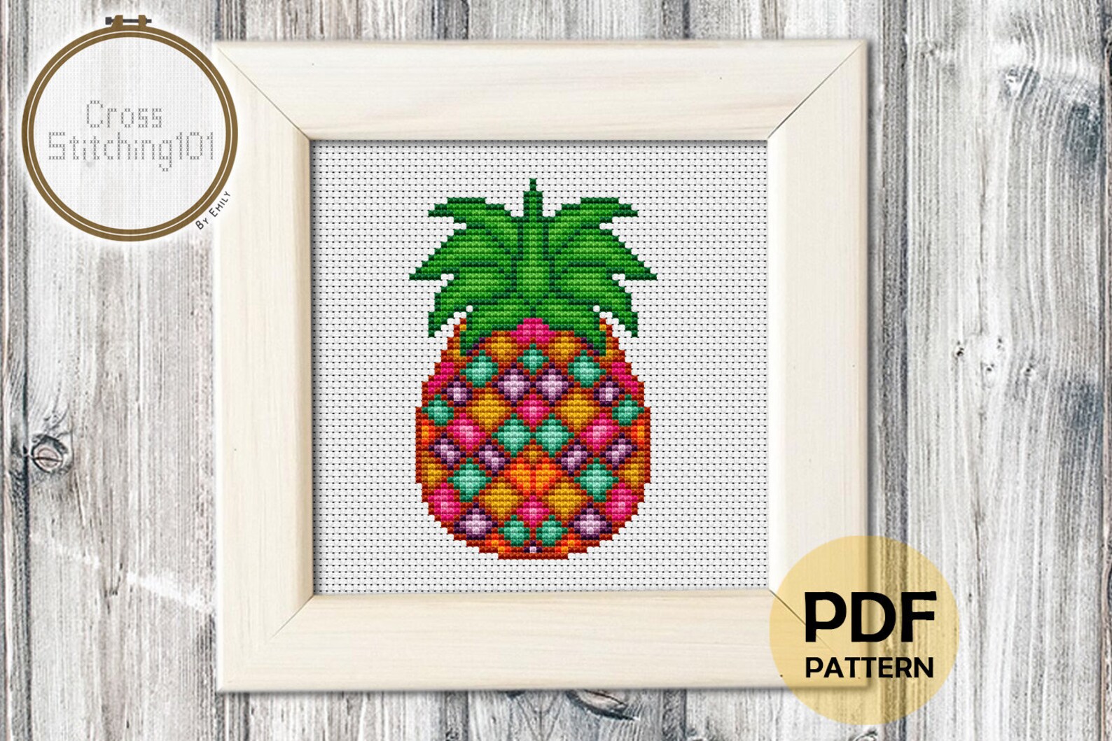 Pineapple Cross Stitch Pattern Instant Download PDF Modern Etsy
