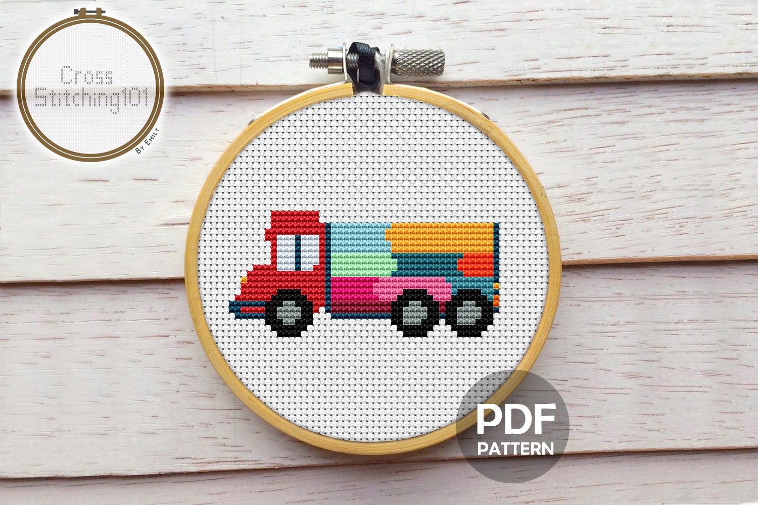 Colorful Truck Cross Stitch Pattern Instant Download PDF Etsy