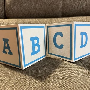 ABC block centerpiece , baby shower centerpiece , first birthday centerpiece, ONLY CENTERPIECE image 1