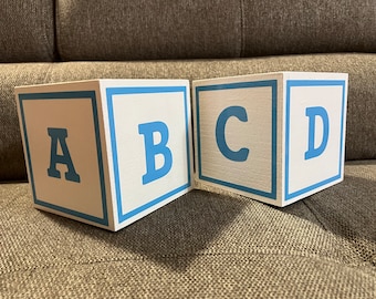 ABC block centerpiece , baby shower centerpiece , first birthday centerpiece, ONLY CENTERPIECE