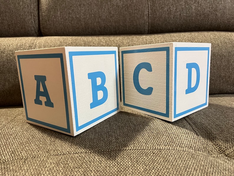 ABC block centerpiece , baby shower centerpiece , first birthday centerpiece, ONLY CENTERPIECE image 1