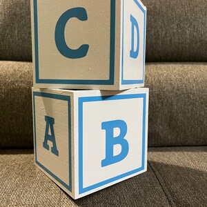 ABC block centerpiece , baby shower centerpiece , first birthday centerpiece, ONLY CENTERPIECE image 2