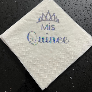 Sweet fifteen napkin| mis quinces| sweet sixteen | birthday napkin| cocktail sweet fifteen napkin| quinceanera