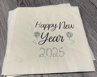 Happy new year napkin | New Year’s Eve partyl 2025