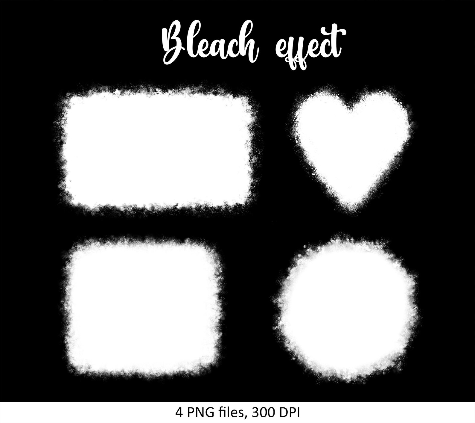 Bleach effect PNG. Bleach effect design bundle. Bleach mockup Etsy