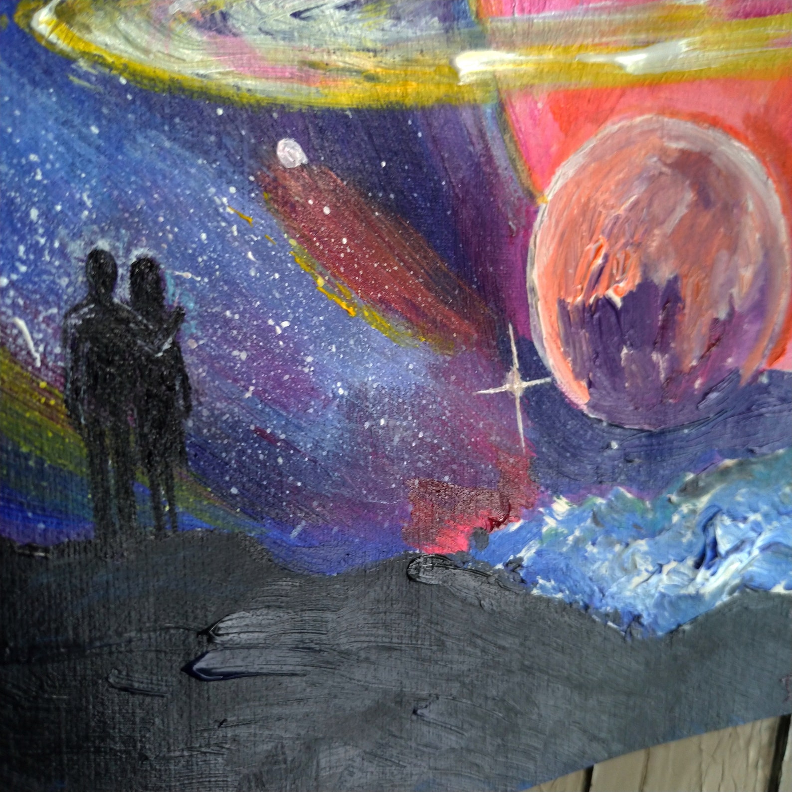 Universe Painting Original Art Acrylic Painting On Paper Etsy
