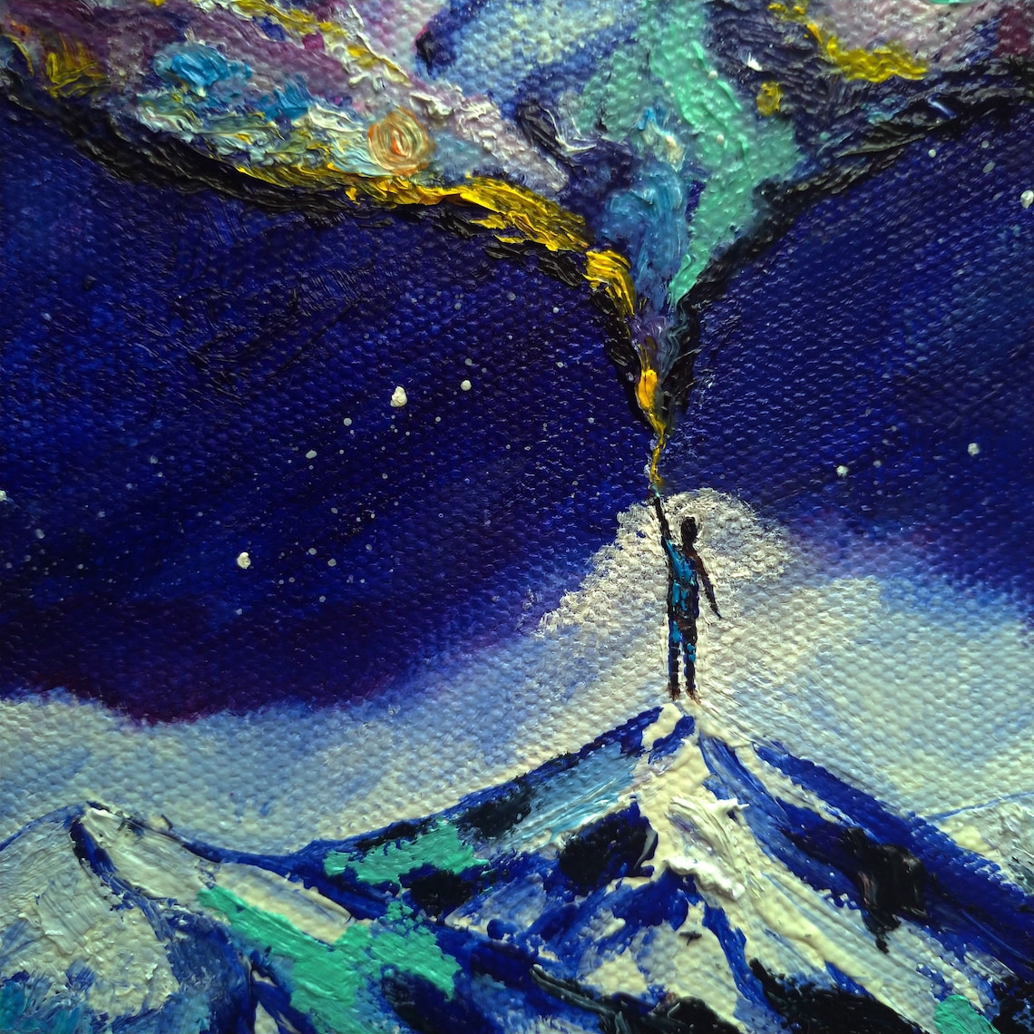Universe Painting Original Oil Painting On Stretched Canvas Etsy