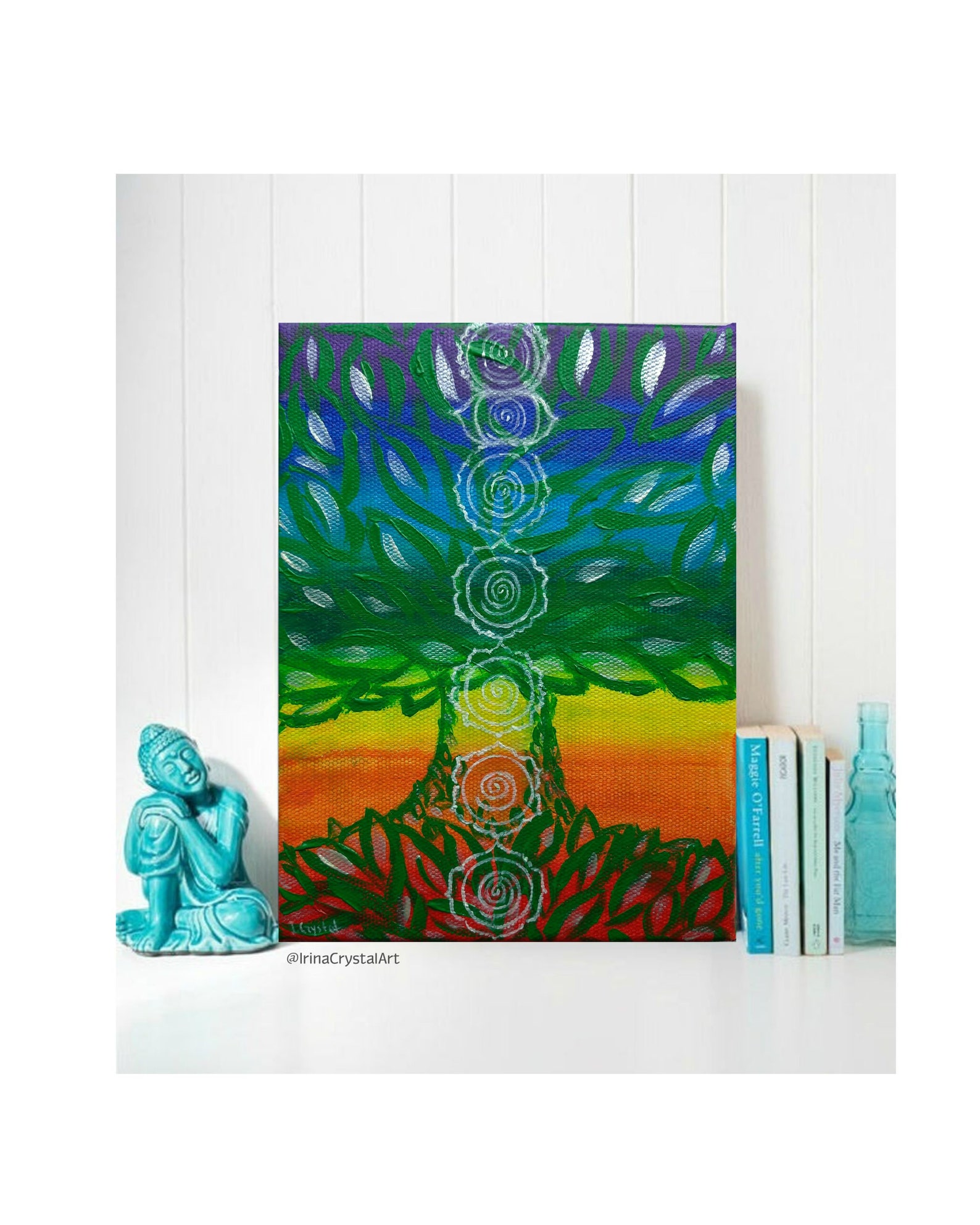 Tree Of Life Painting On Canvas Original Art Rainbow Tree Etsy