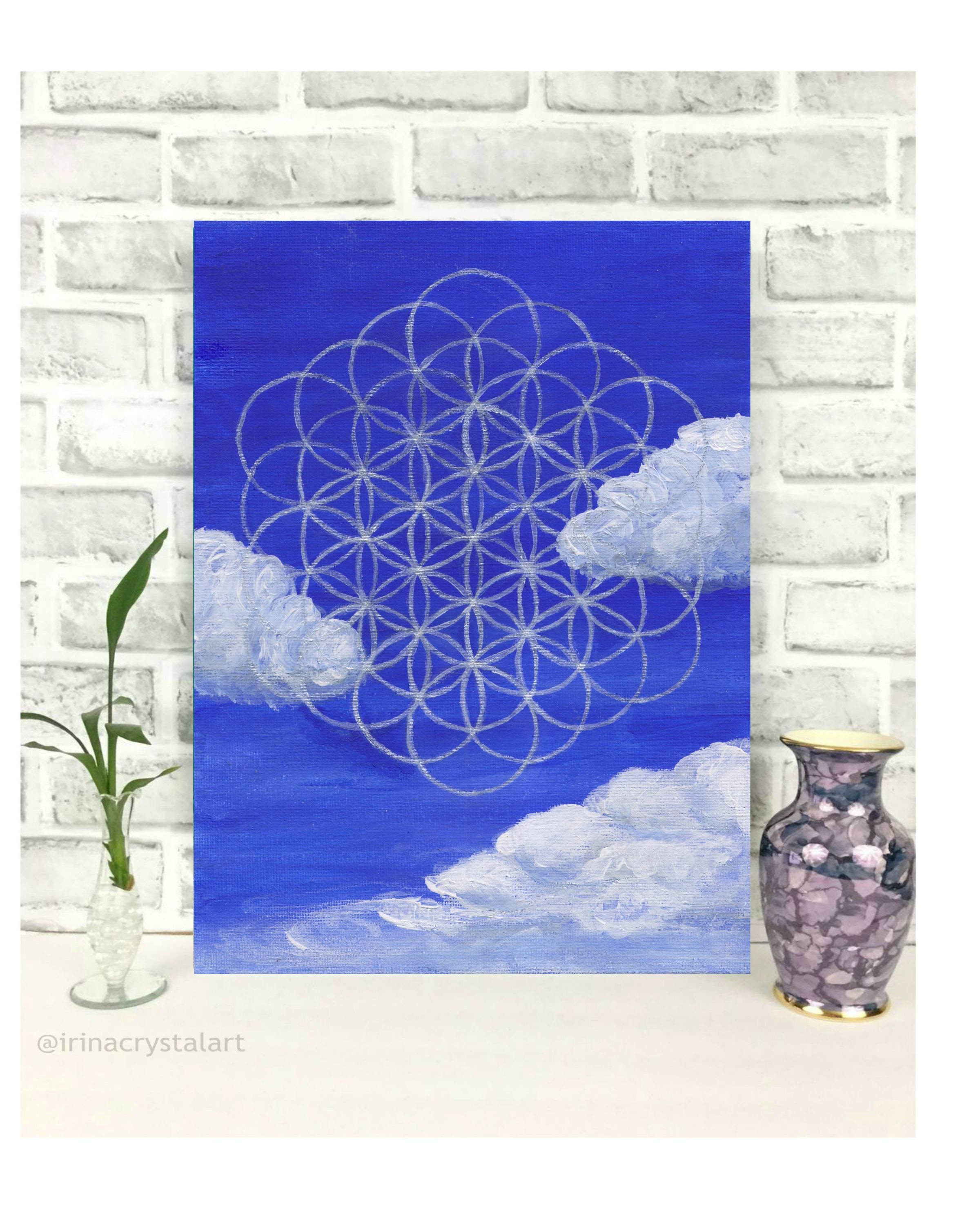 Sacred Geometry Wall Art Original Painting Sacred Art Canvas Etsy