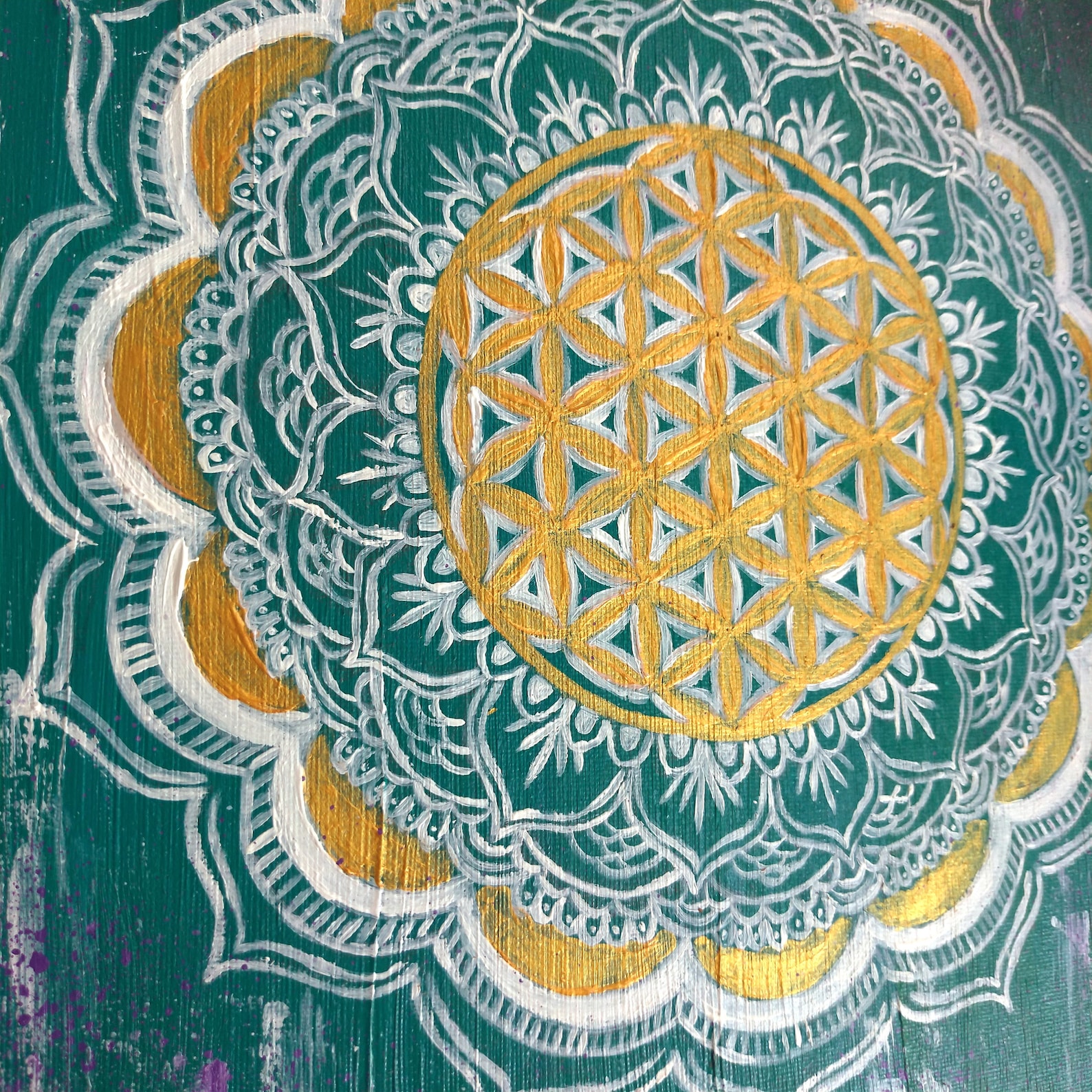 Blume des Lebens Mandala Malerei Original Kunst Mandala Kunst | Etsy