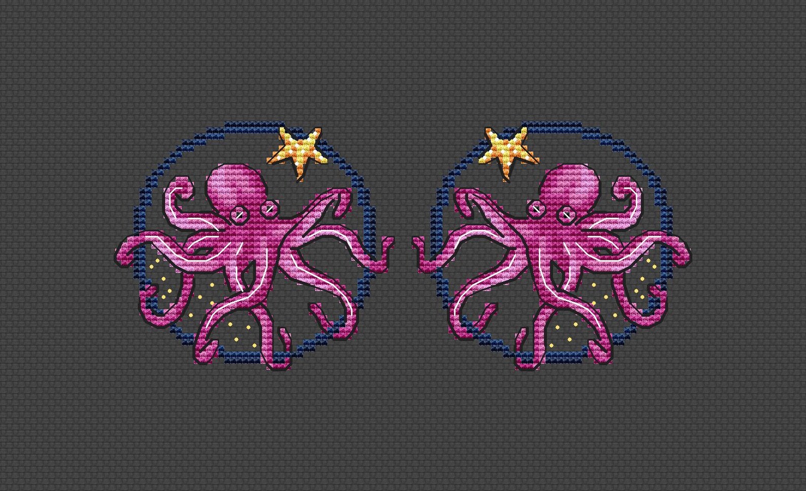 Octopus Cross Stitch Pattern Marine Inhabitants Cross Stitch Etsy