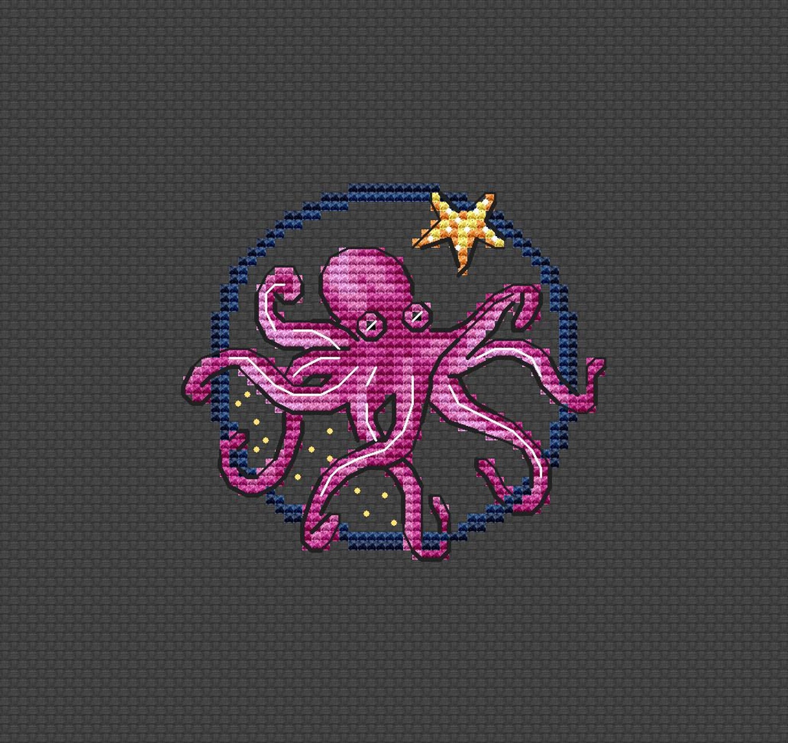 Octopus cross stitch pattern marine inhabitants cross stitch Etsy